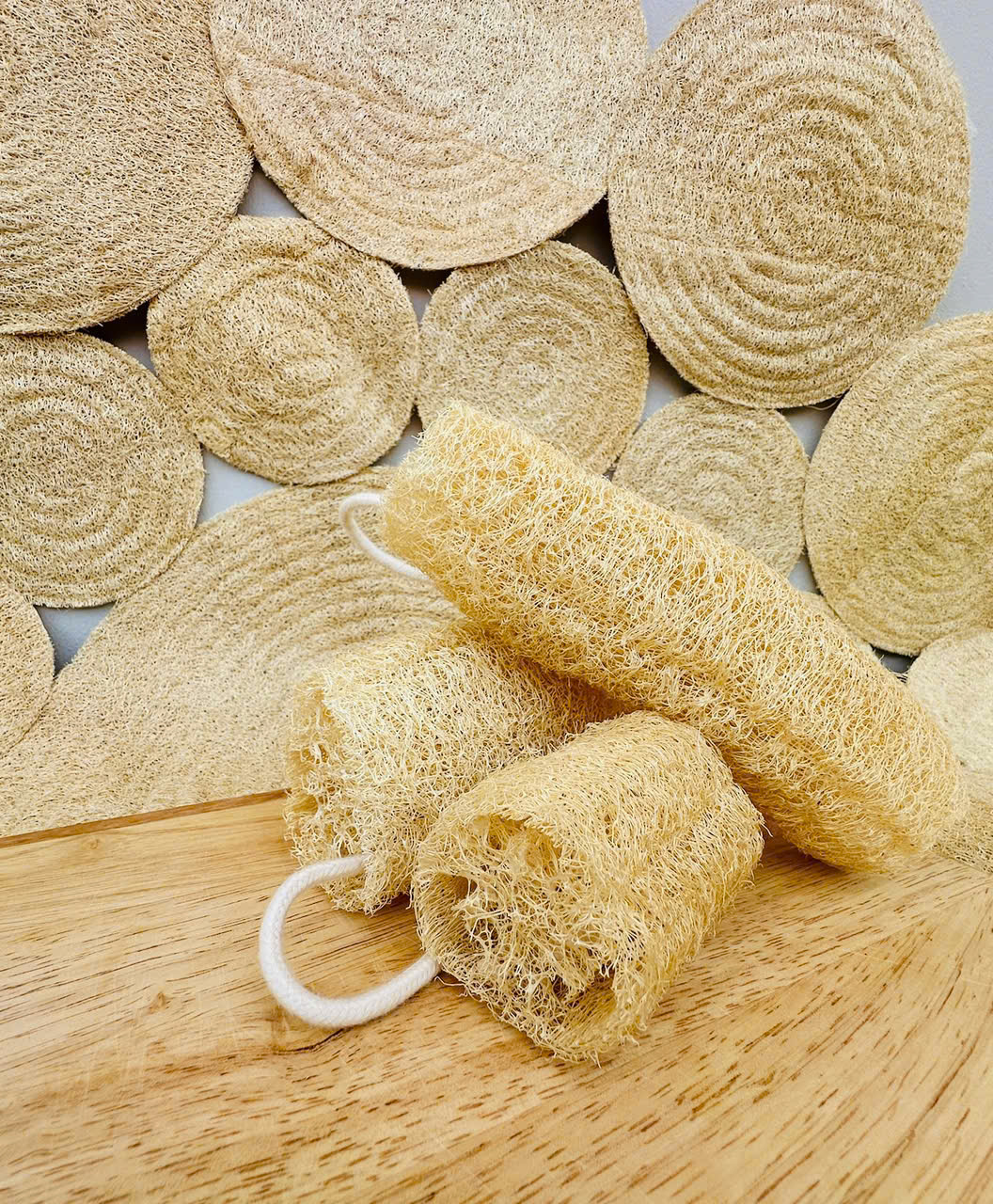 Xơ mướp cắt khúc